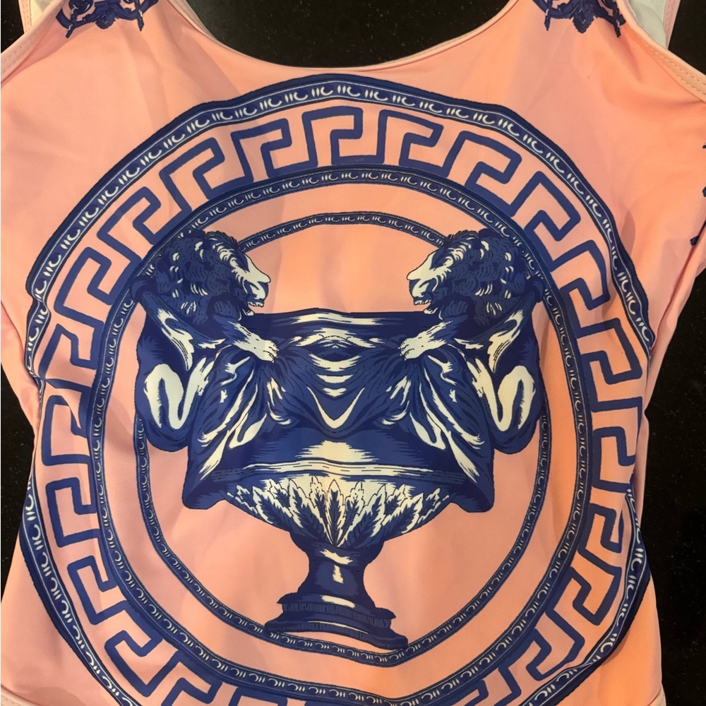Pink and Blue Printed One-Piece Swim - Picture 6 of 9